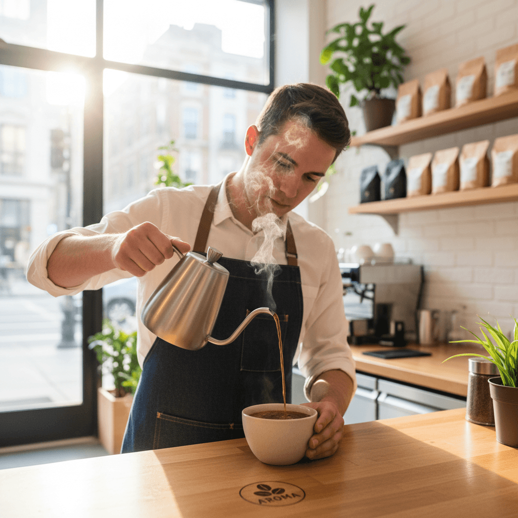Fresh-brewed coffee